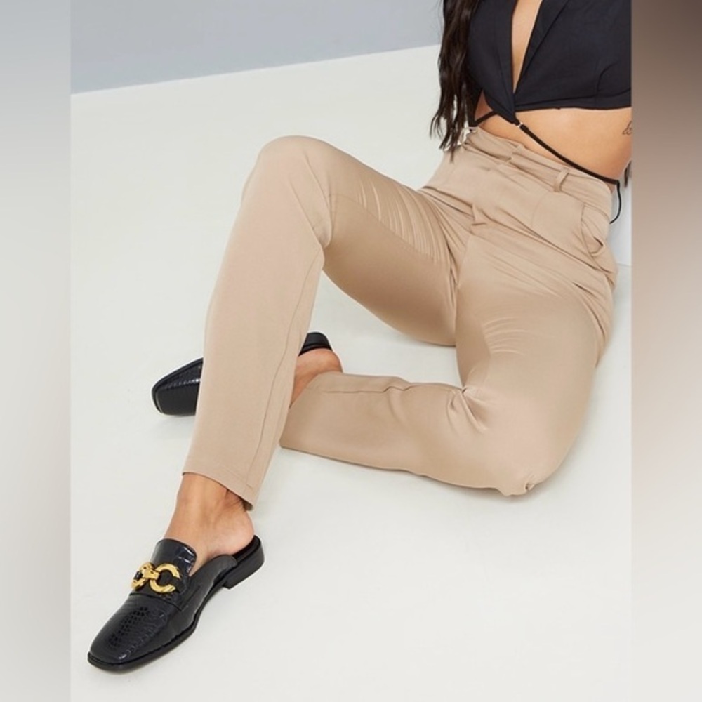 (Z1)PRETTYLITTLETHNG, Black Pu Croc Chain‎ Square Toe Mules, size 7(2)